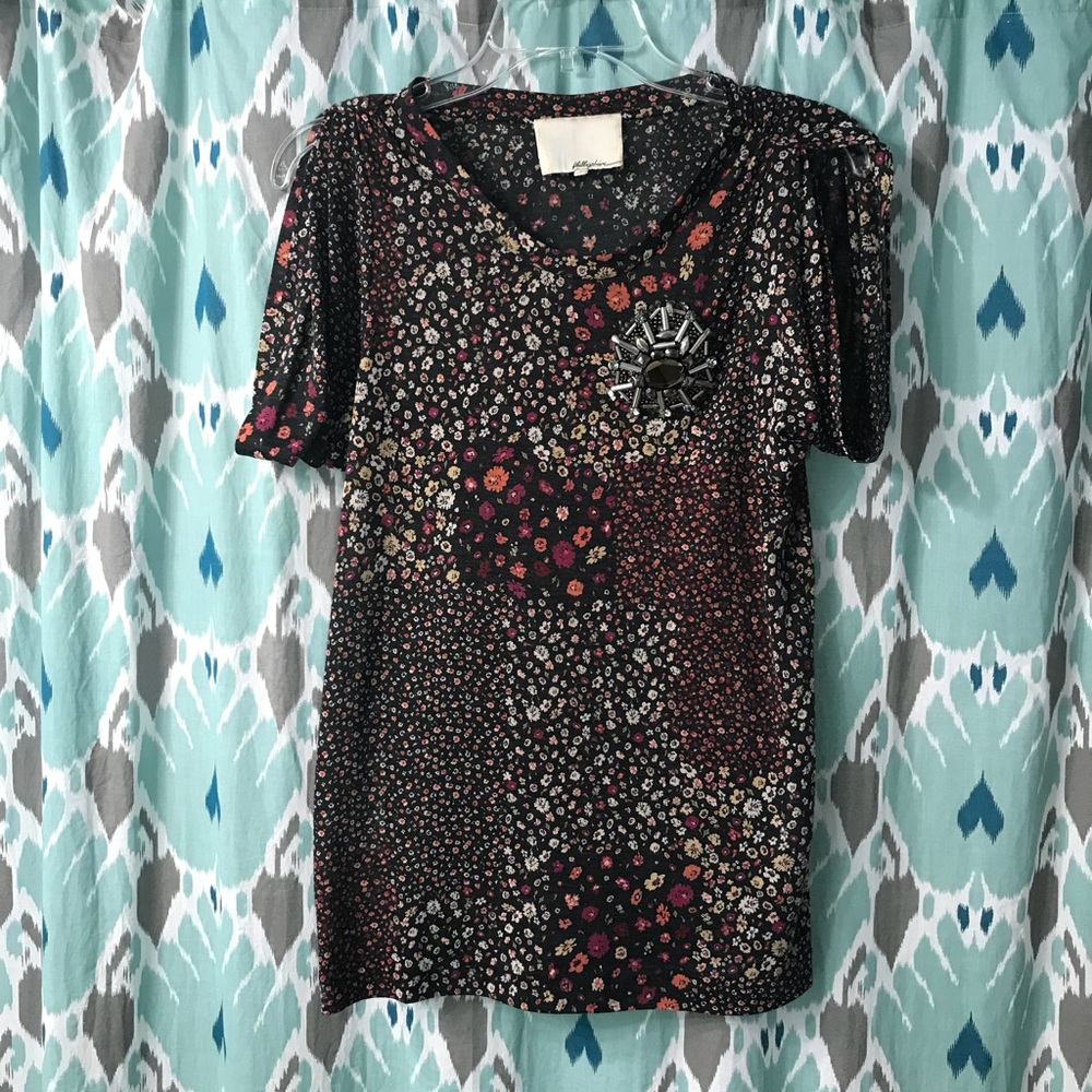 3.1 Phillip Lim Floral Tee with Brooch